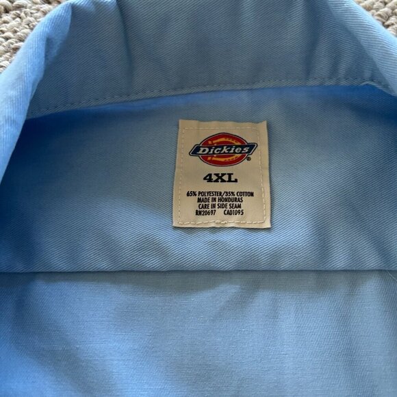 Dickies Men's 4X Blue Work Shirt – Vintage, Short Sleeve, Durable Workwear - Picture 2 of 7